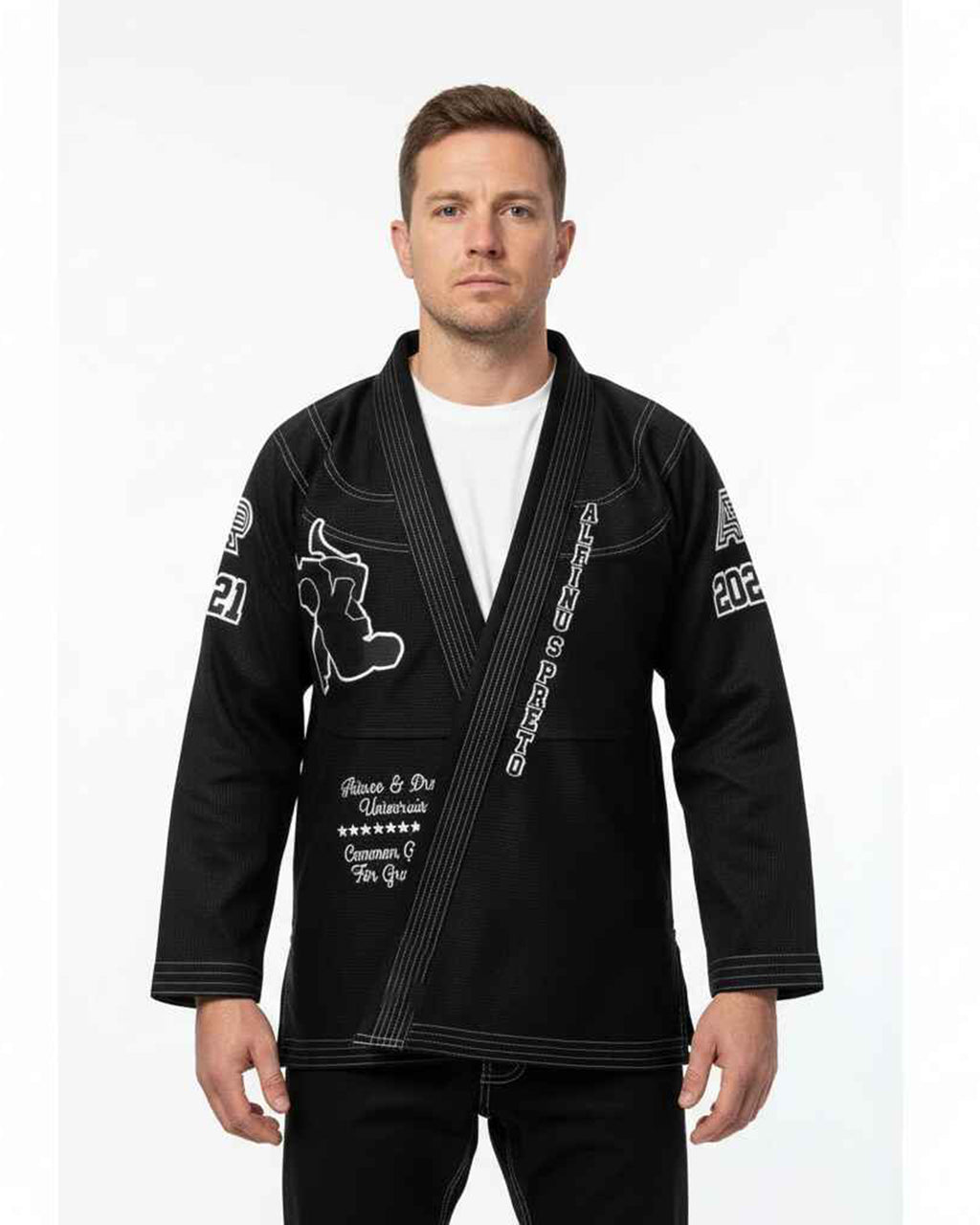 ALBINO & PRETO B102 UNIVERSITY KIMONO/GI NEGRO