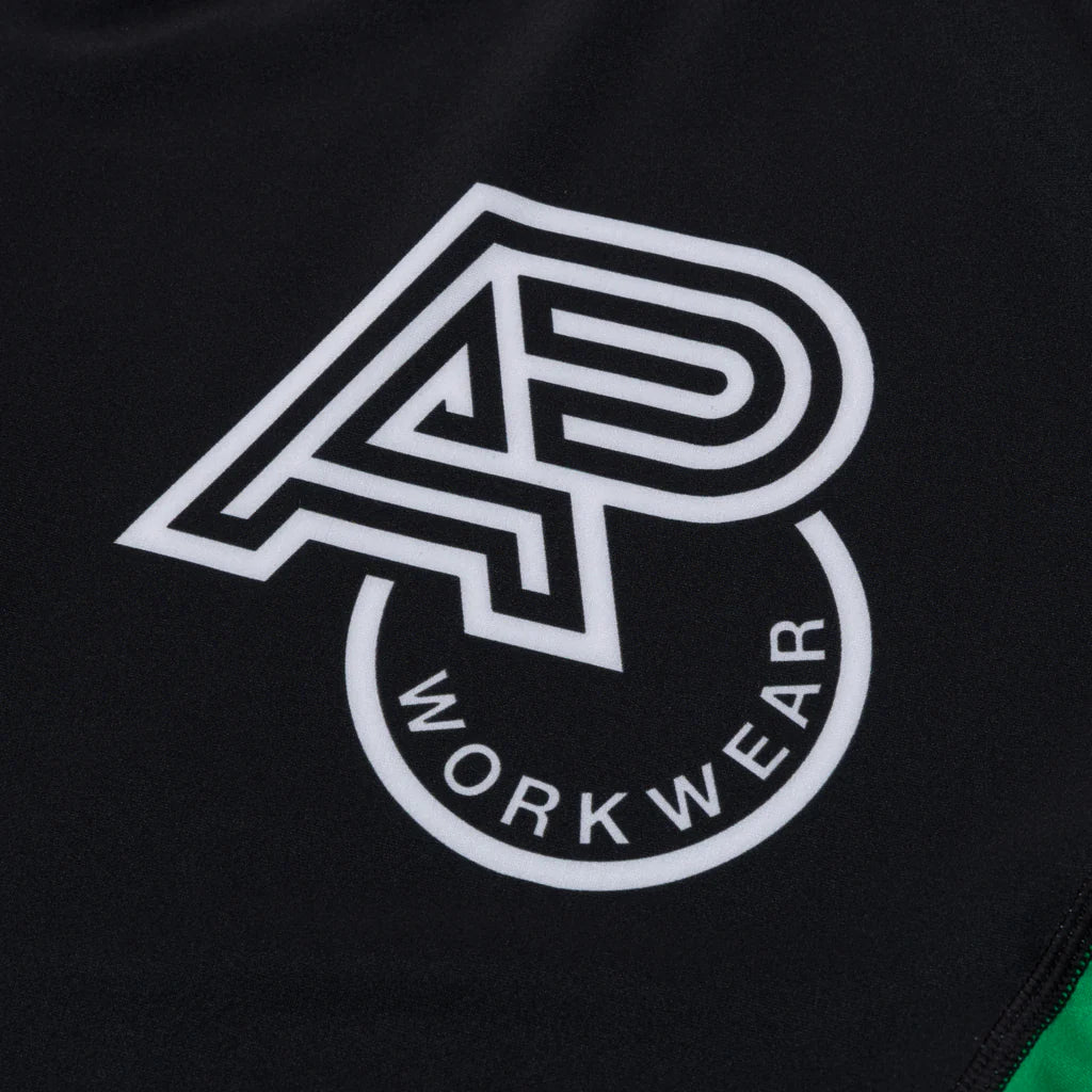 ALBINO & PRETO WW KIDS RANK SS RASHGUARD GREEN/BLACK