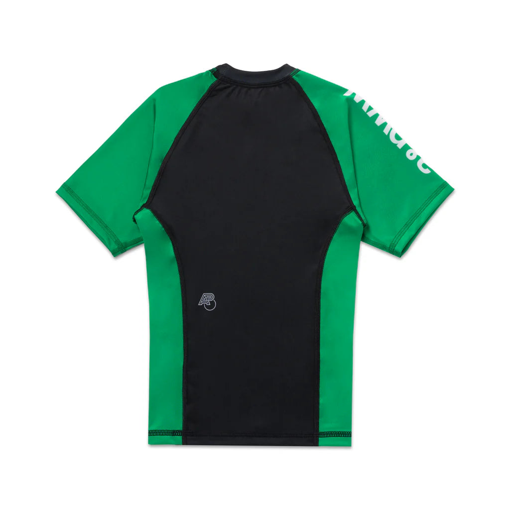 ALBINO & PRETO WW KIDS RANK SS RASHGUARD GREEN/BLACK