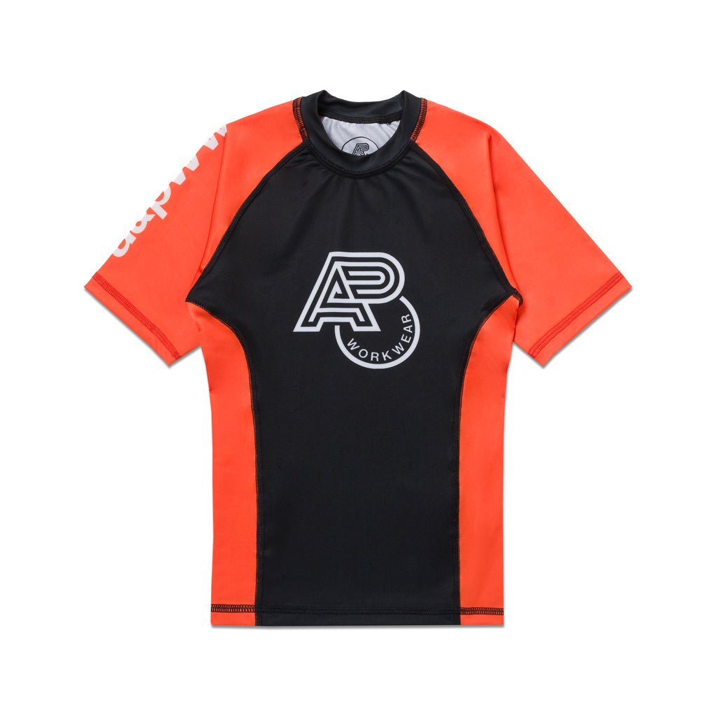 ALBINO & PRETO WW KIDS RANK SS RASHGUARD ORANGE/BLACK