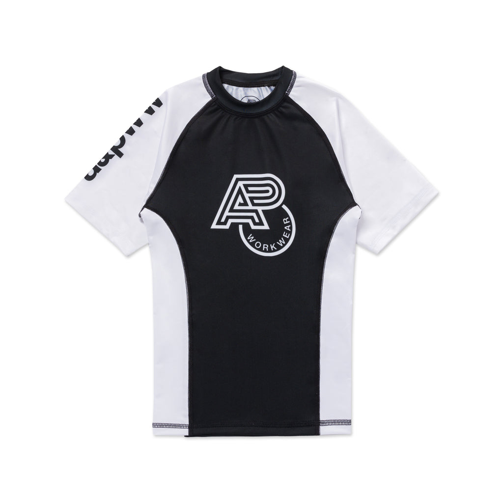 ALBINO & PRETO WW KIDS RANK SS RASHGUARD WHITE/BLACK