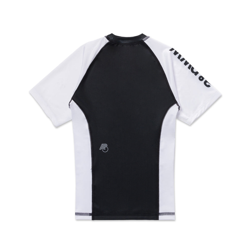 ALBINO & PRETO WW KIDS RANK SS RASHGUARD WHITE/BLACK