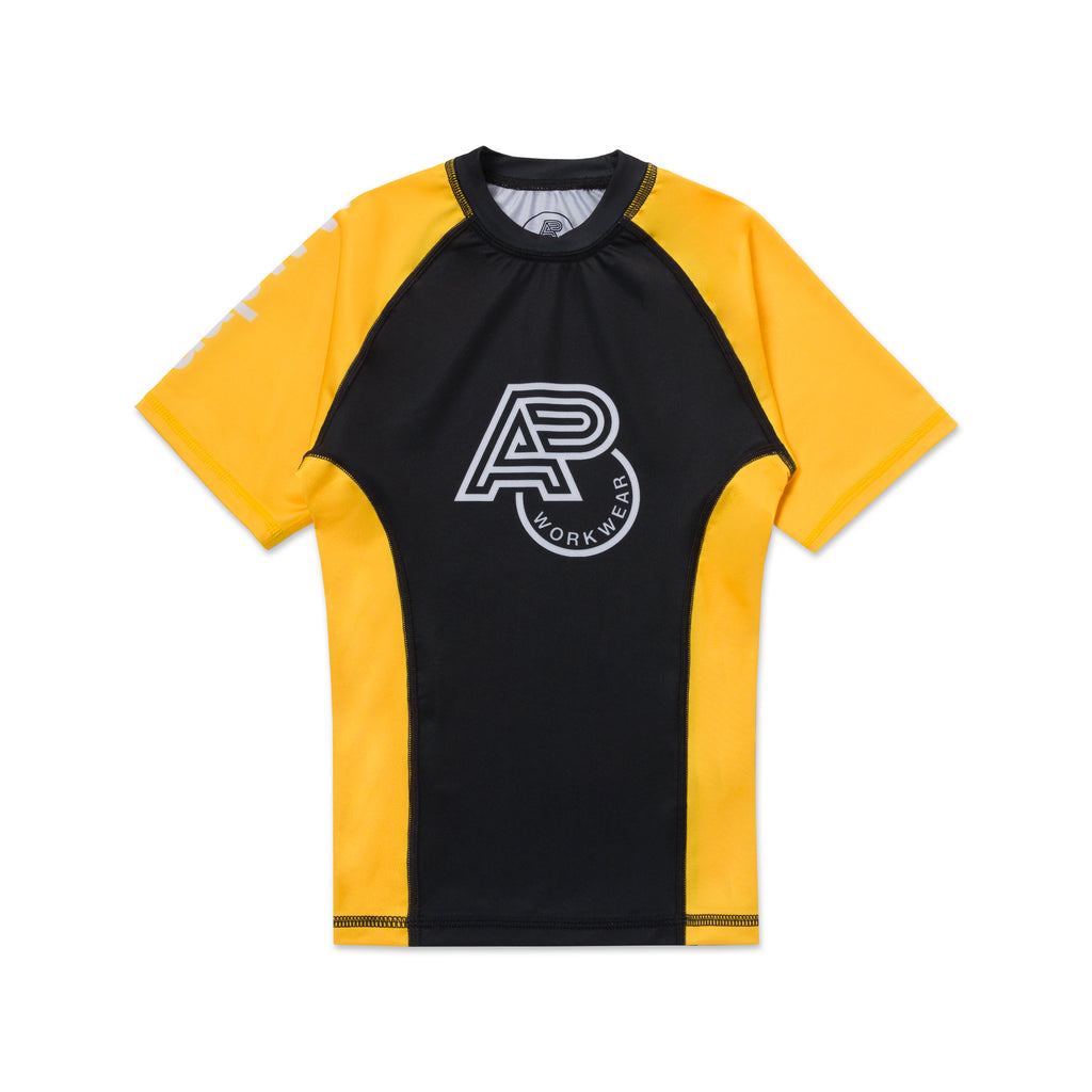 ALBINO & PRETO WW KIDS RANK SS RASHGUARD YELLOW/BLACK