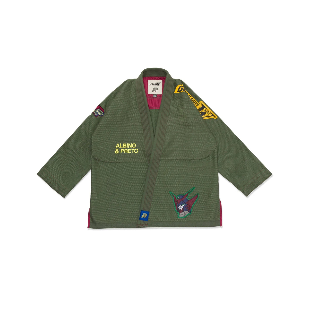 Albino & Preto x Wing Gundam Olive Jiu-Jitsu Gi