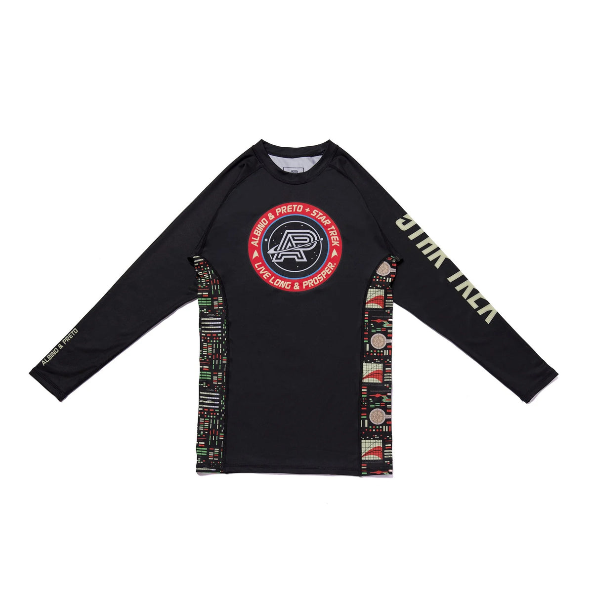 Albino & Preto Batch #100 Star Trek Long Sleeve BJJ Rash Guard