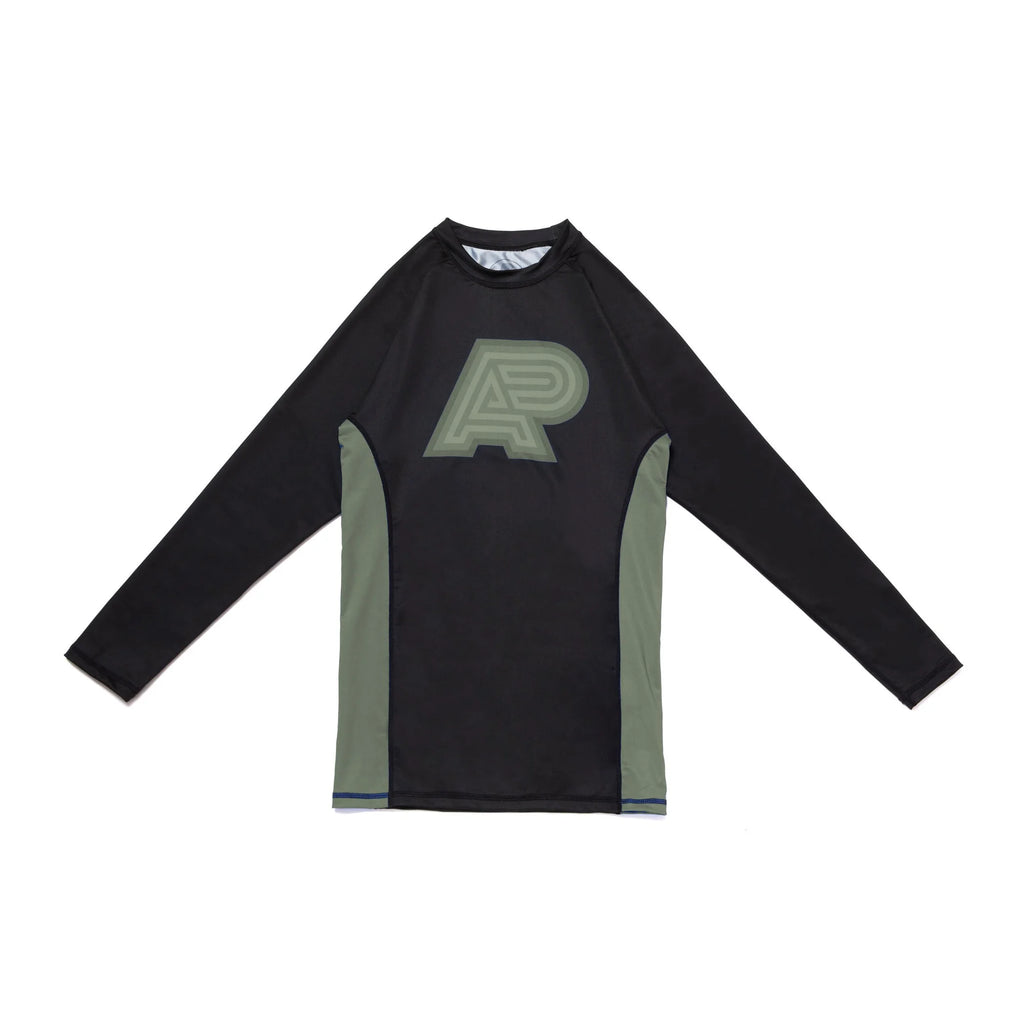 Albino & Preto Batch #87 Monochromatic Herringbone Classic Olive Long Sleeve BJJ Rash Guard