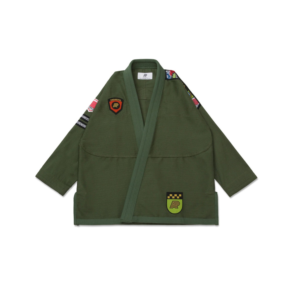 Albino & Preto Fundamental Olive BJJ Gi