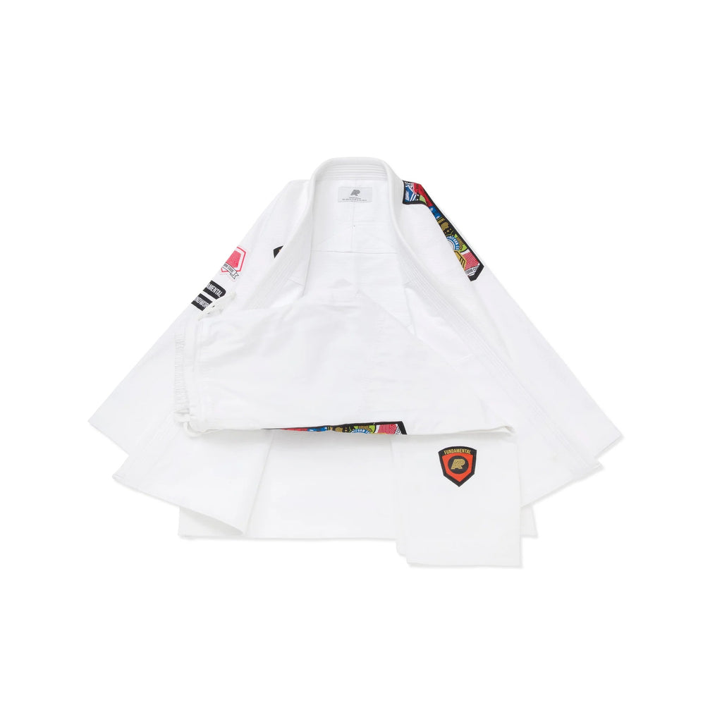 Albino & Preto Fundamental White BJJ Gi