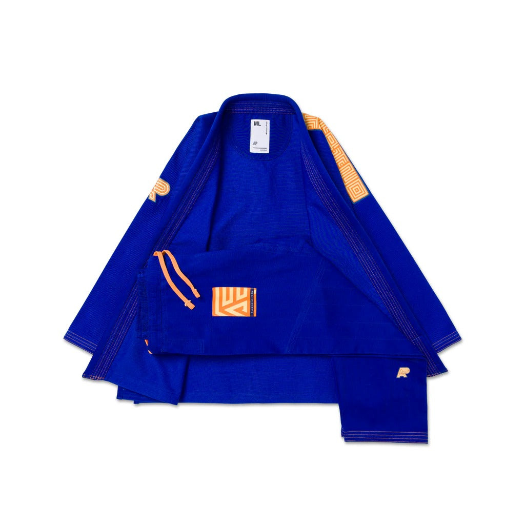 Albino & Preto OBY Herringbone Classic Blue BJJ Gi