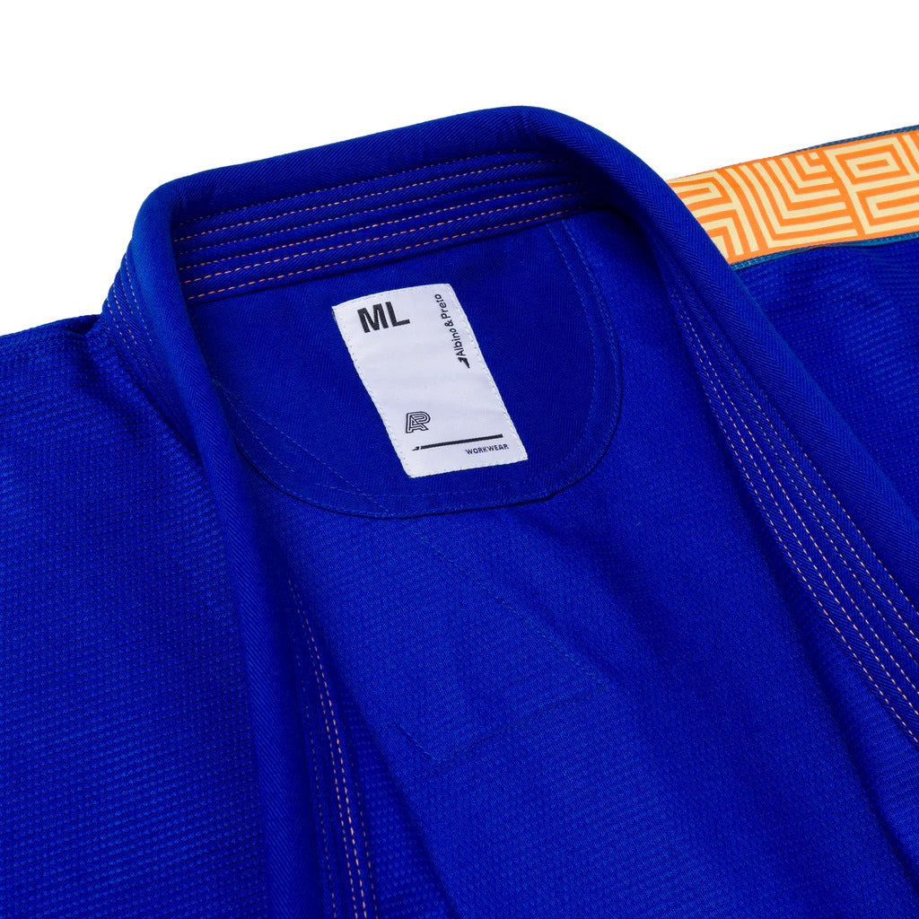 Albino & Preto OBY Herringbone Classic Blue BJJ Gi