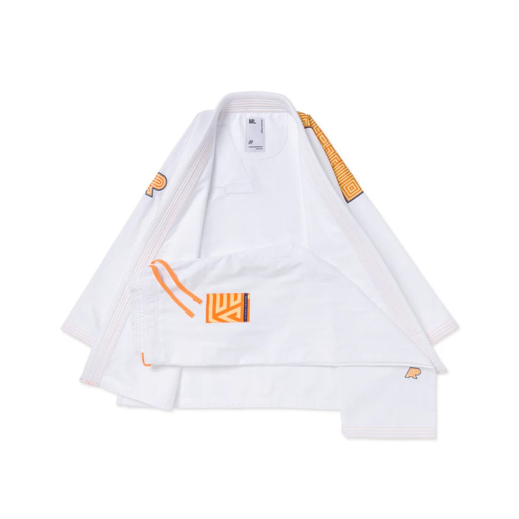 Albino & Preto OBY Herringbone Classic White BJJ Gi