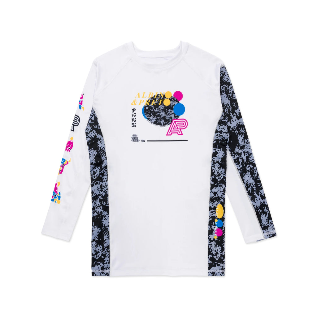Albino & Preto Sanktuary Long Sleeve BJJ Rash Guard
