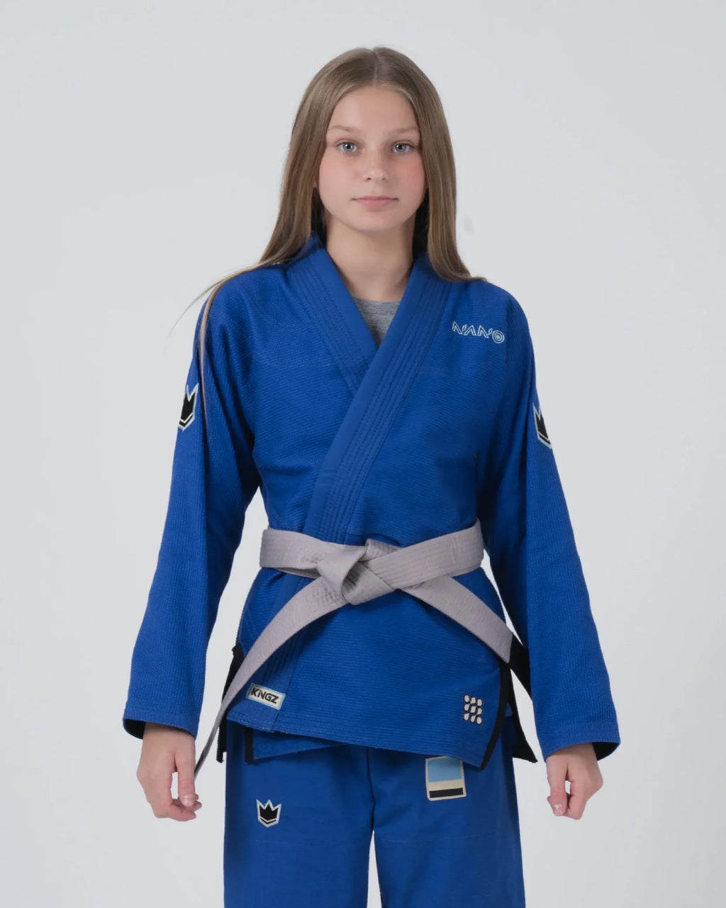 KINGZ NANO 3.0 JIU JITSU INFANTIL - KIMONO / GI NEGRO - AZUL - BLANCO