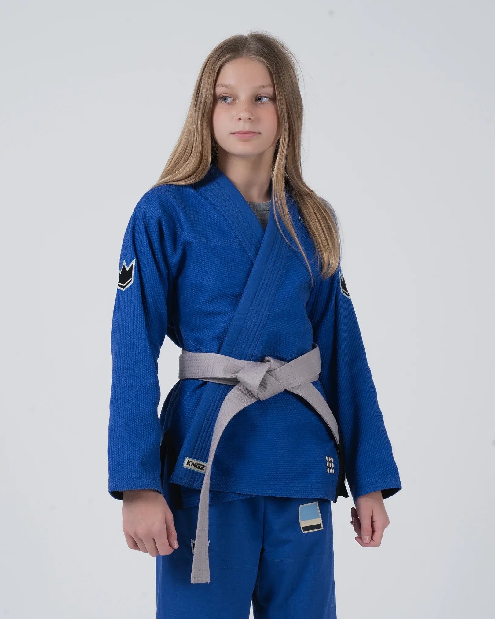 KINGZ NANO 3.0 JIU JITSU INFANTIL - KIMONO / GI NEGRO - AZUL - BLANCO
