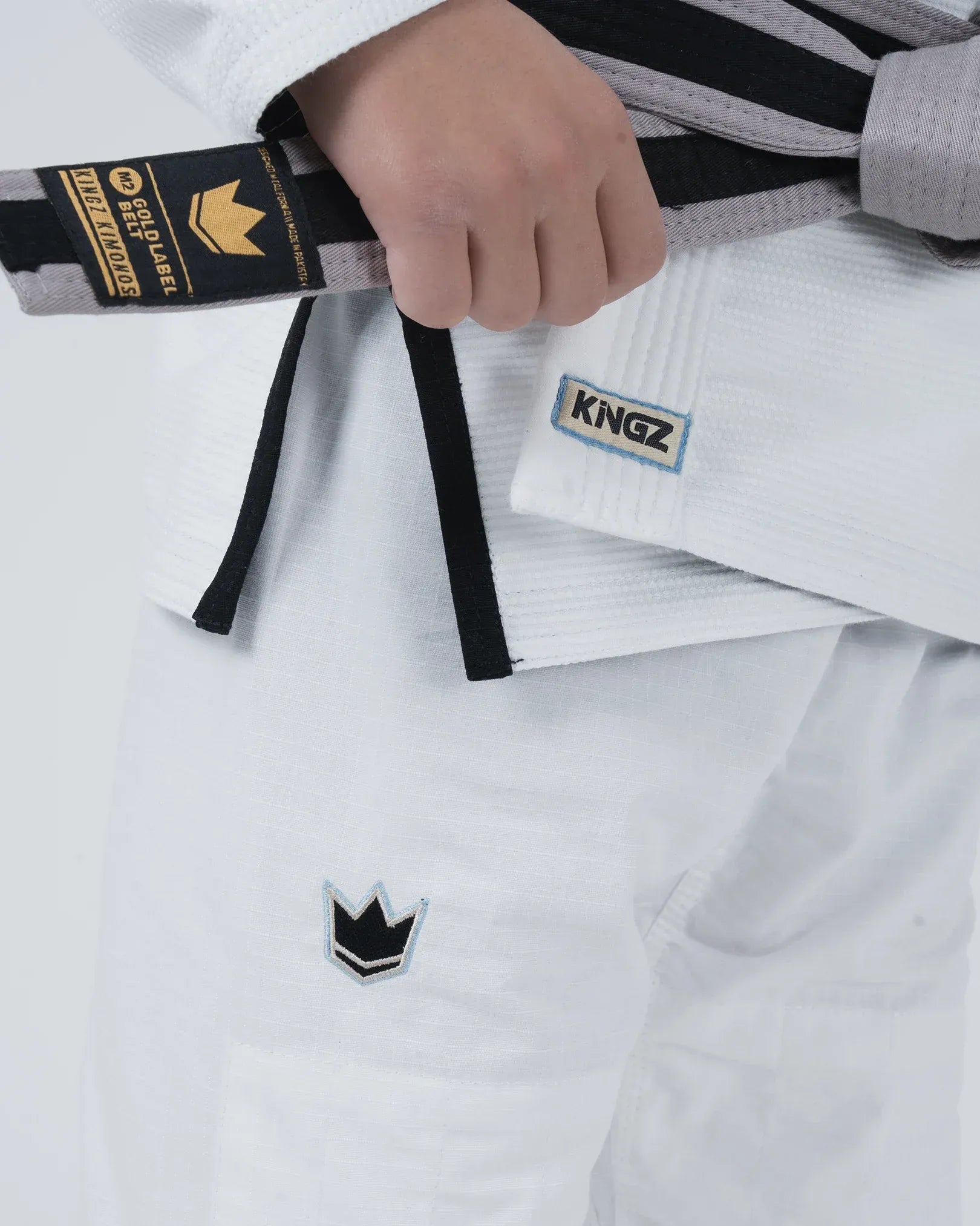 KINGZ NANO 3.0 JIU JITSU INFANTIL - KIMONO / GI NEGRO - AZUL - BLANCO