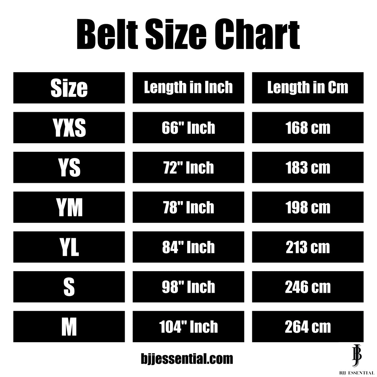 Albino & Preto Size Chart