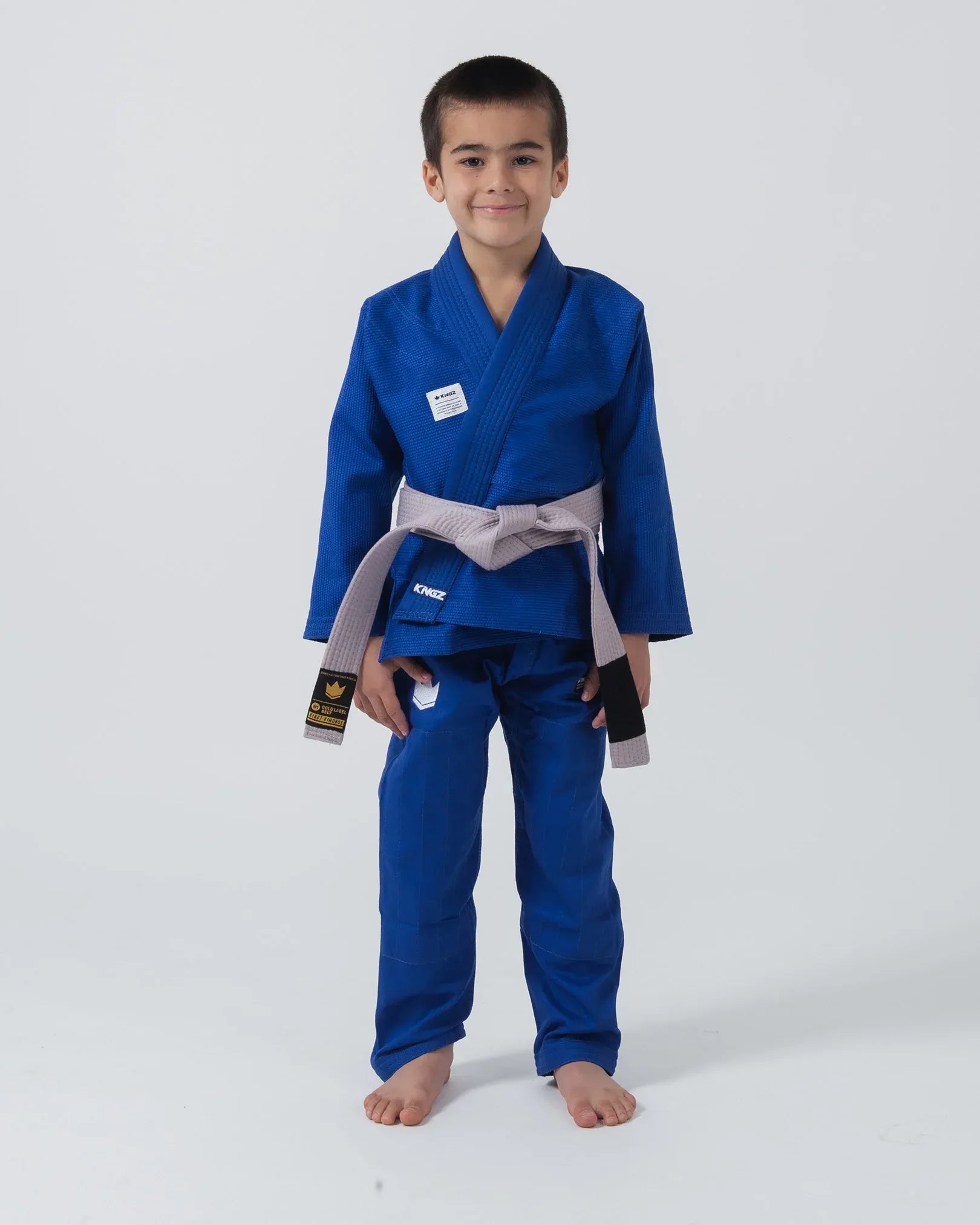 KIMONO / GI DE JIU JITSU JUVENIL KINGZ KORE V2 - NEGRO - AZUL - BLANCO