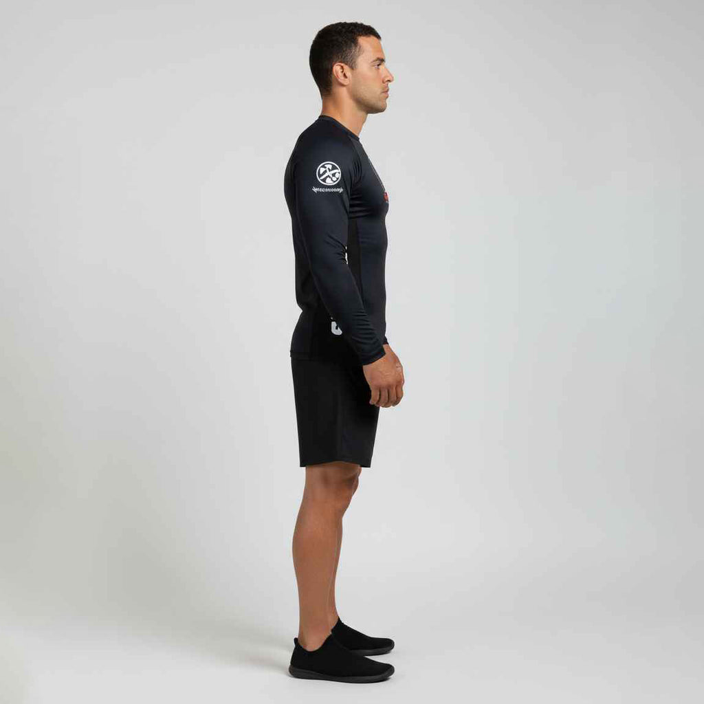 SHOYOROLL 3D TRAINING LONG SLEEVE BLACK PREMIUM BJJ NO-GI COMPRESSION RASHGUARD