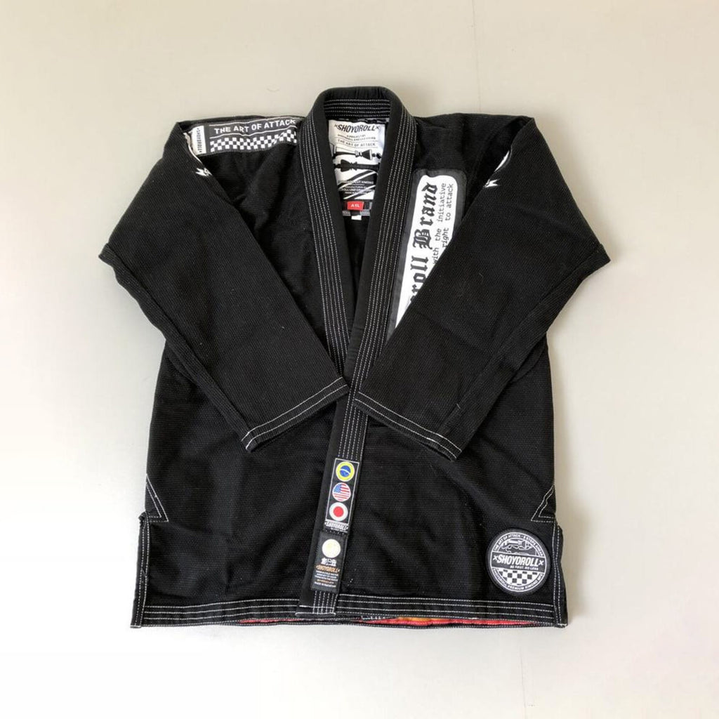 SHOYOROLL LOTE #37 KIMONO / GI NEGRO DE JIU JITSU BRASILEÑO HUMAN CHESS