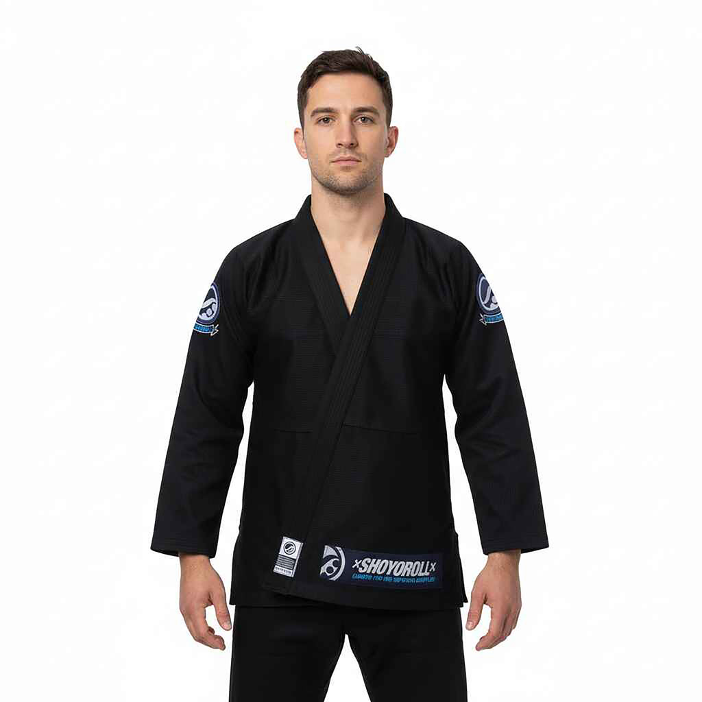 SHOYOROLL SAFIRE COMPETITOR BJJ PREMIUM PEARL WEAVE SCHWARZER KIMONO / GI