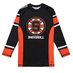 Shoyoroll Enforcers Long Sleeve BJJ Rash Guard – Black & Orange