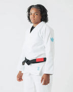KINGZ THE ONE MUJERES JIU JITSU (VERSIÓN 2023) - BLANCO - AZUL CIELO - KIMONO / GI DE CINTURÓN BLANCO GRATIS