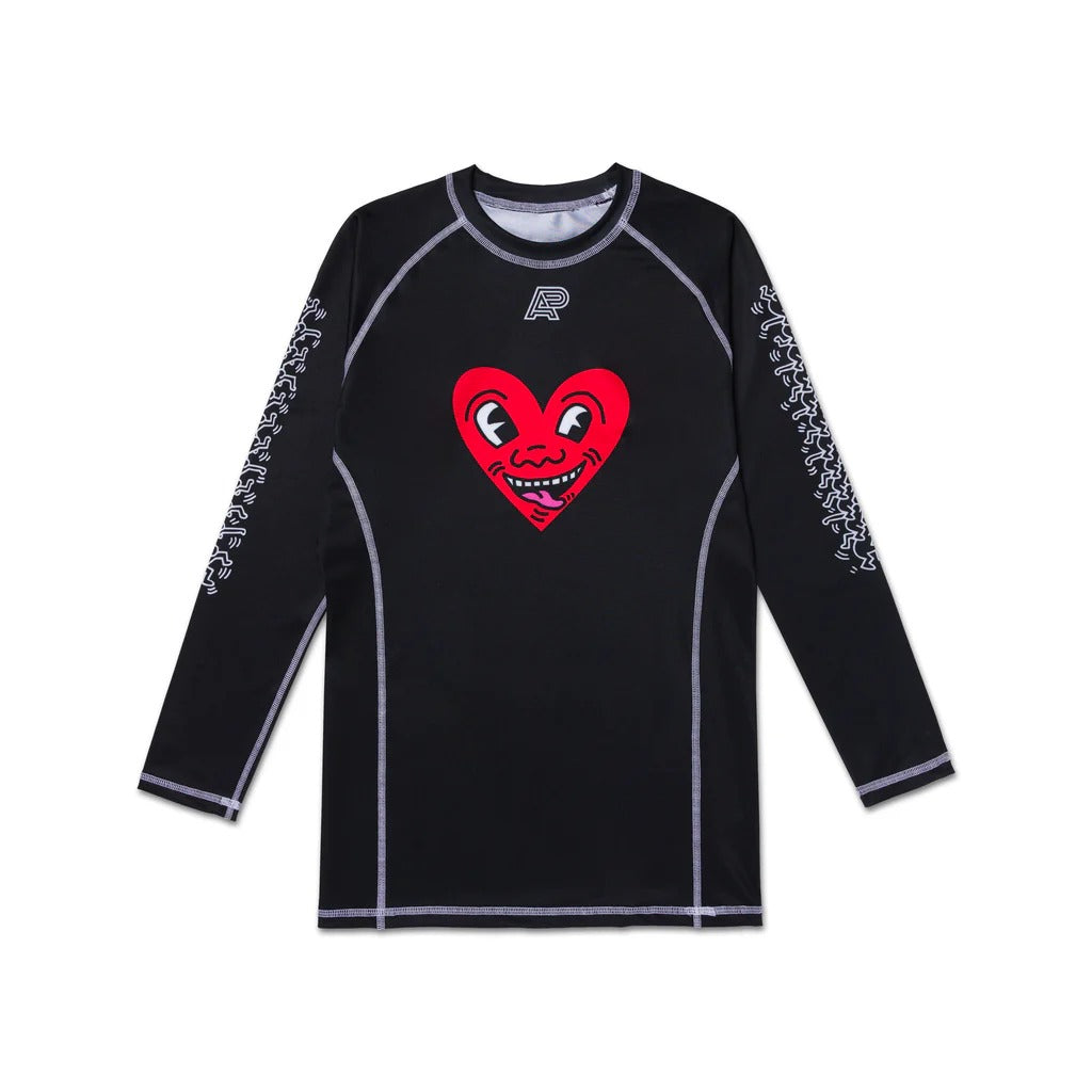 ALBINO & PRET X KEITH HARING HEART LS RASHGUARD