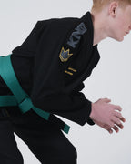 KINGZ COMP V6 JIU JITSU JUVENIL - KIMONO / GI NEGRO - AZUL - BLANCO
