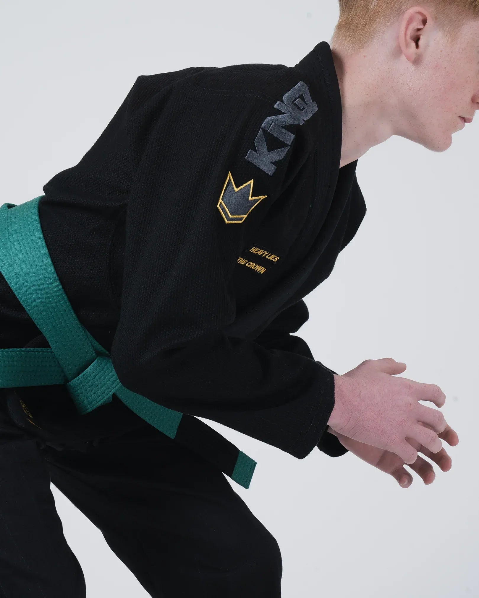 KINGZ COMP V6 JIU JITSU JUVENIL - KIMONO / GI NEGRO - AZUL - BLANCO