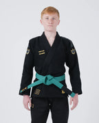 KINGZ COMP V6 JIU JITSU JUVENIL - KIMONO / GI NEGRO - AZUL - BLANCO