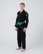 KINGZ COMP V6 JIU JITSU JUVENIL - KIMONO / GI NEGRO - AZUL - BLANCO